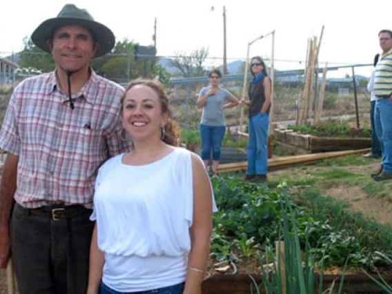 Gardening in Dewey-Humboldt, Arizona. From left to right: Bart Brush, Monica Ramirez, Danielle Carlin, Sandy Geiger and Rob Root.