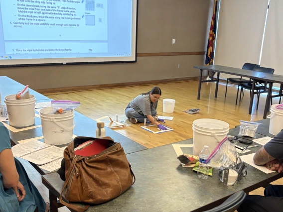 Demonstration of sampling by UA student. 
