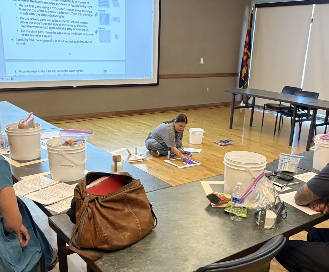 Demonstration of sampling by UA student.